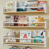 MXCSE nursery floating bookshelf set of 3 mounted on wall for compact kids' storage