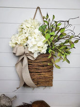 MyCoats 2026 cream hydrangea front door basket wreath for curb appeal