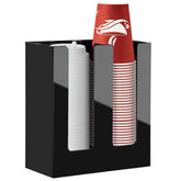 MYITYARD coffee cup holder top view with neatly stacked cups for easy reach.
