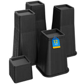 MYMULIKE bed risers stacked for a 12 inch lift, boosting under bed storage and ergonomic height.