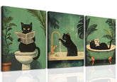Mynotix funny bathroom black cat bathtub print adds playful charm to bathrooms