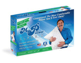 MyPillow Classic Queen pillow in rolled packaging ready for delivery.