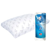 MyPillow Premium king-size pillow gusset closeup showing breathable interlocking fill support