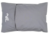 MyPillow Travel Pillow rolled compact in its built-in case.