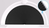 MYshade arch window shade half circle blackout blocks light for privacy and comfort.