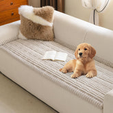 MYSKY HOME couch cover on a 3-4 cushion sofa with a snug non-slip fit