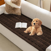 MYSKY HOME couch cover side view showing secure, non-slip fit for a two-cushion sofa.