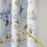 MYSKY HOME floral curtains 84in in living room; enhances privacy and light control.