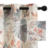 MYSKY HOME floral curtains fabric close-up shows soft cotton blend for premium drape