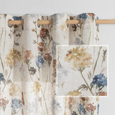 MYSKY HOME floral linen curtains front view with vibrant pattern