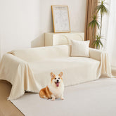 MYSKY HOME loveseat cover beige protects sofa from wear and claws