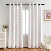 MYSKY HOME pink blackout curtains two panels block light for privacy in a bright living room.