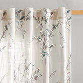 MYSKY HOME navy blue sheer curtains with 84-inch length showing light filtering and privacy benefits
