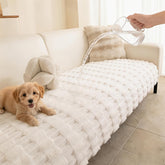 MYSKY HOME waterproof sofa cover on cream couch protecting from spills and messes