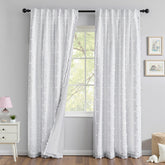 MYSKY HOME white blackout curtains 84in block light for peaceful bedrooms.