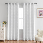 MYSKY HOME white blackout curtains for living room with full light blocking