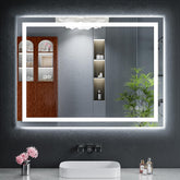 MYSUNORIA 40x30 LED bathroom mirror with backlit and front-lit lighting for precise makeup.