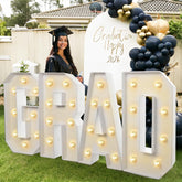 Mythcloud grad letters 4ft kit ready for bold graduation decor display.