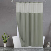 N&Y HOME sage waffle weave shower curtain with privacy and spa-inspired style.