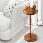 NAGAWOOD pedestal table with secure phone holder for easy access