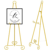 Nandae display easel in vintage gold round-tube design for art and photos