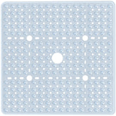 Naoloture 27x27 square bath mat, clear design for safe, slip-free showers.