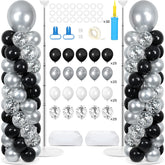 Naozinebi balloon column stand kit in black and silver for versatile party decor