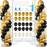 Naozinebi assembled black gold balloon column stand kit for a dramatic centerpiece