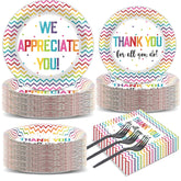 Naozinebi thank you plates 9inch 50pcs for easy party setup and quick cleanups