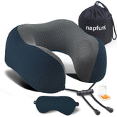 Napfun neck pillow with memory foam contour for travel comfort