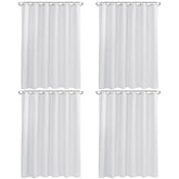 Nasitos fabric shower curtain liner in white, 4-pack with hotel-quality feel.
