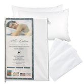 National Allergy Premium Pillow Protector with closed zipper keeps pillows fully encased and breathable.