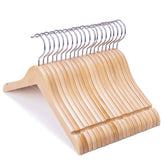Nature Smile Juniors wooden hanger front view preserves shirts' shape.