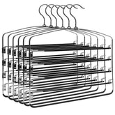 Nature Smile multi-layer pants hanger six-pack keeps pants neatly organized and accessible