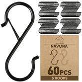 Navona heavy-duty S-hook with locking clip secures pots on a rod