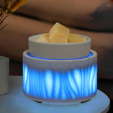 Nawaza ceramic wax melt warmer with 7 colors LED ambiance for cozy spaces.
