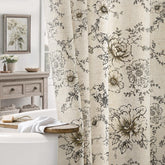 NDDYCU farmhouse floral curtain shows a bloom pattern for elegant bathroom decor