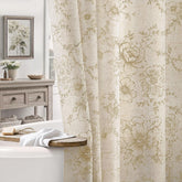 NDDYCU Farmhouse floral linen curtain with bloom pattern adds cozy privacy.