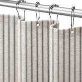 NDDYCU stripe farmhouse shower curtain grey front view adds rustic charm and privacy.