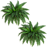 Nearly Natural 40in hanging fern fronds create elegant indoor greenery without maintenance.