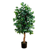 Nearly Natural 4ft triple-trunk ficus tree adds height and drama to a room.