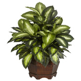 Nearly Natural 24in Dieffenbachia in hexagon base enhances any room with lasting greenery.