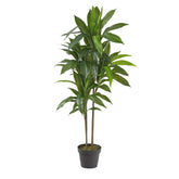 Nearly Natural Dracaena 4ft leaves close-up, ultra-realistic foliage for elegant indoor spaces.