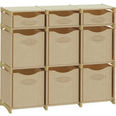 NEATERIZE cube storage unit assembled in beige for tidy closet organization.