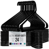 NEATERIZE thick heavy-duty hangers in black keep coats organized and secure