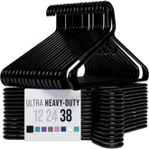 NEATERIZE thick heavy-duty hangers pack neatly for organized closet storage.