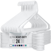 NEATERIZE thick heavy duty coat hanger provides sturdy support for bulky garments.