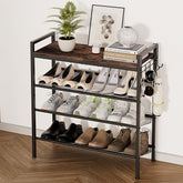 Neatevday 4-Tier Shoe Rack front view shows roomy shelves for organized footwear