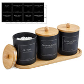 NEECZS qtip holder bathroom set jar with lid keeps cotton swabs organized.