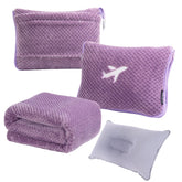 Nenolix 3-in-1 travel blanket and pillow set folded inside the compact pouch.